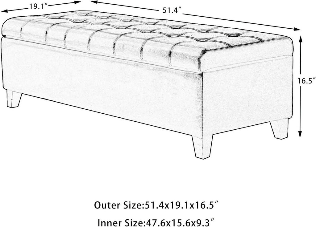 Black Lift Top Bonded Leather Storage Bench D203