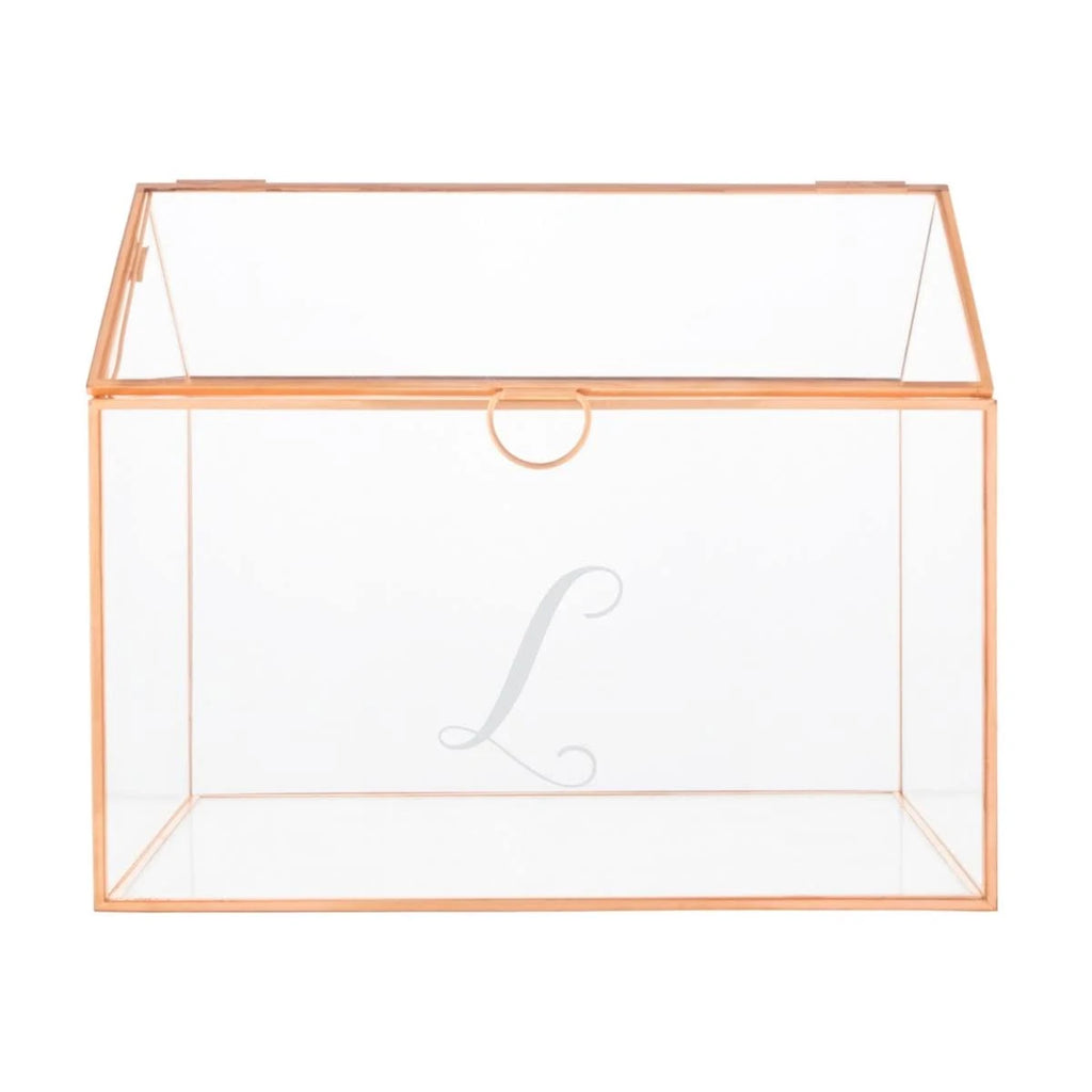 Rose Gold Glass Terrarium Card Holder B3867