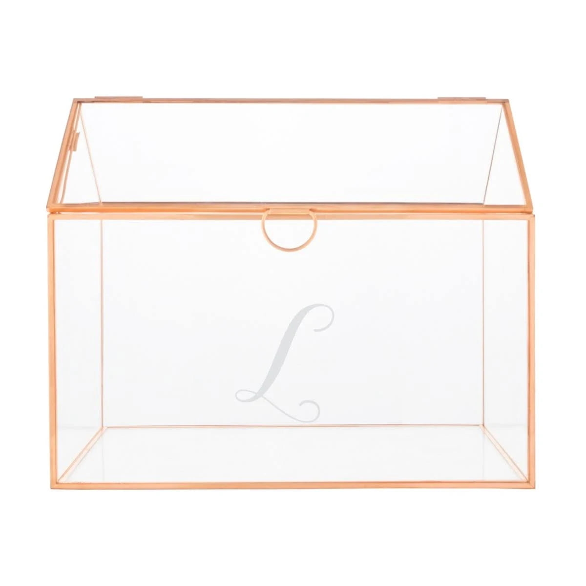 Rose Gold Glass Terrarium Card Holder B3867