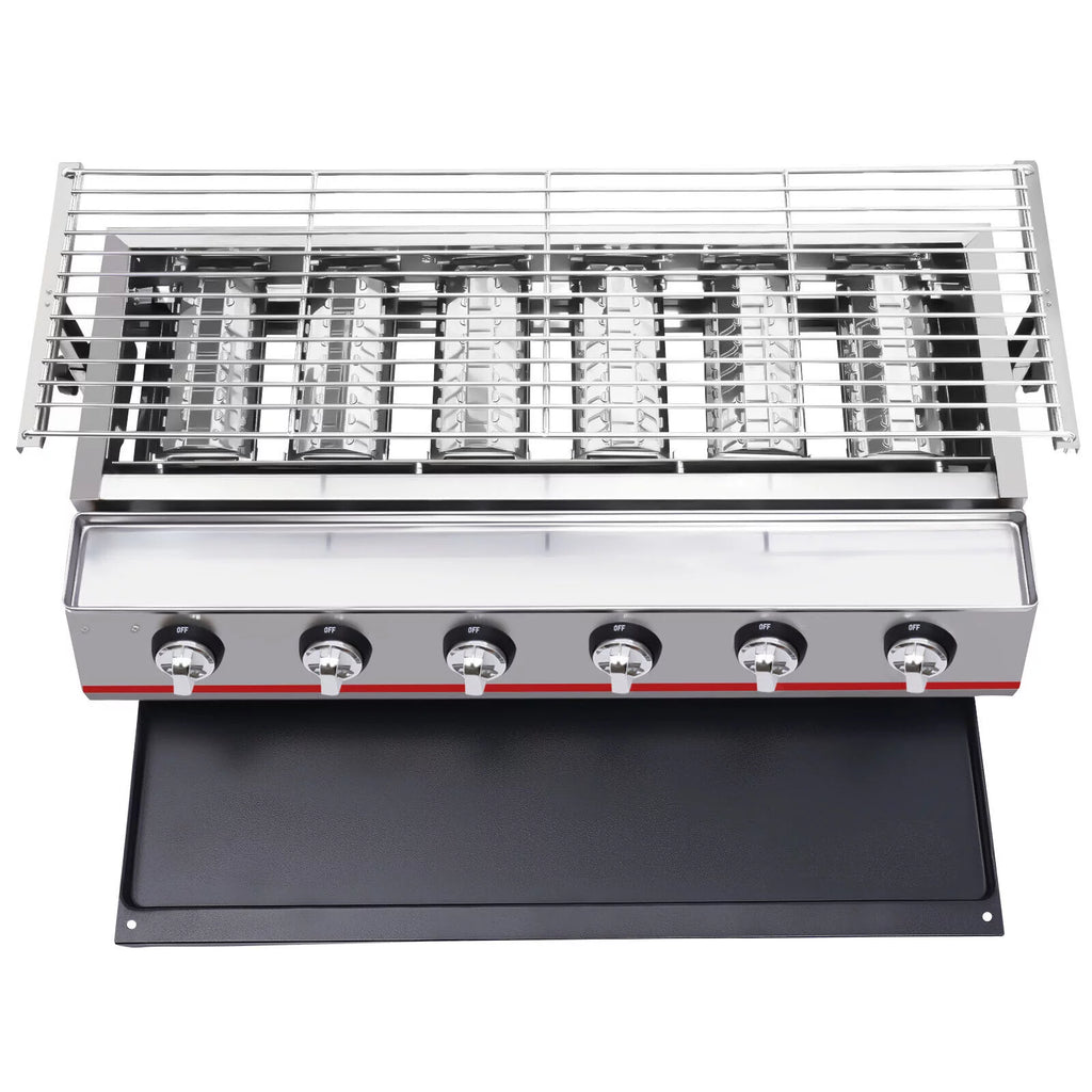 Portable 6 Burner LPG Gas Grill Griddle I470