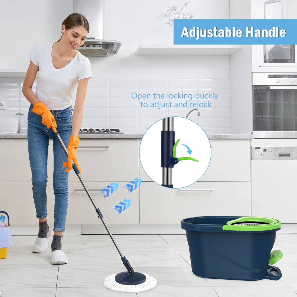 Green Spin Mop and Bucket with Wringer Set F496