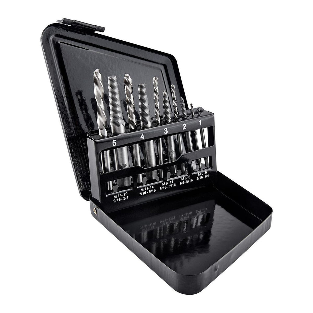 Screw Extractor and Left-Hand Drill Bit Combo Set, 10-Piece V97796