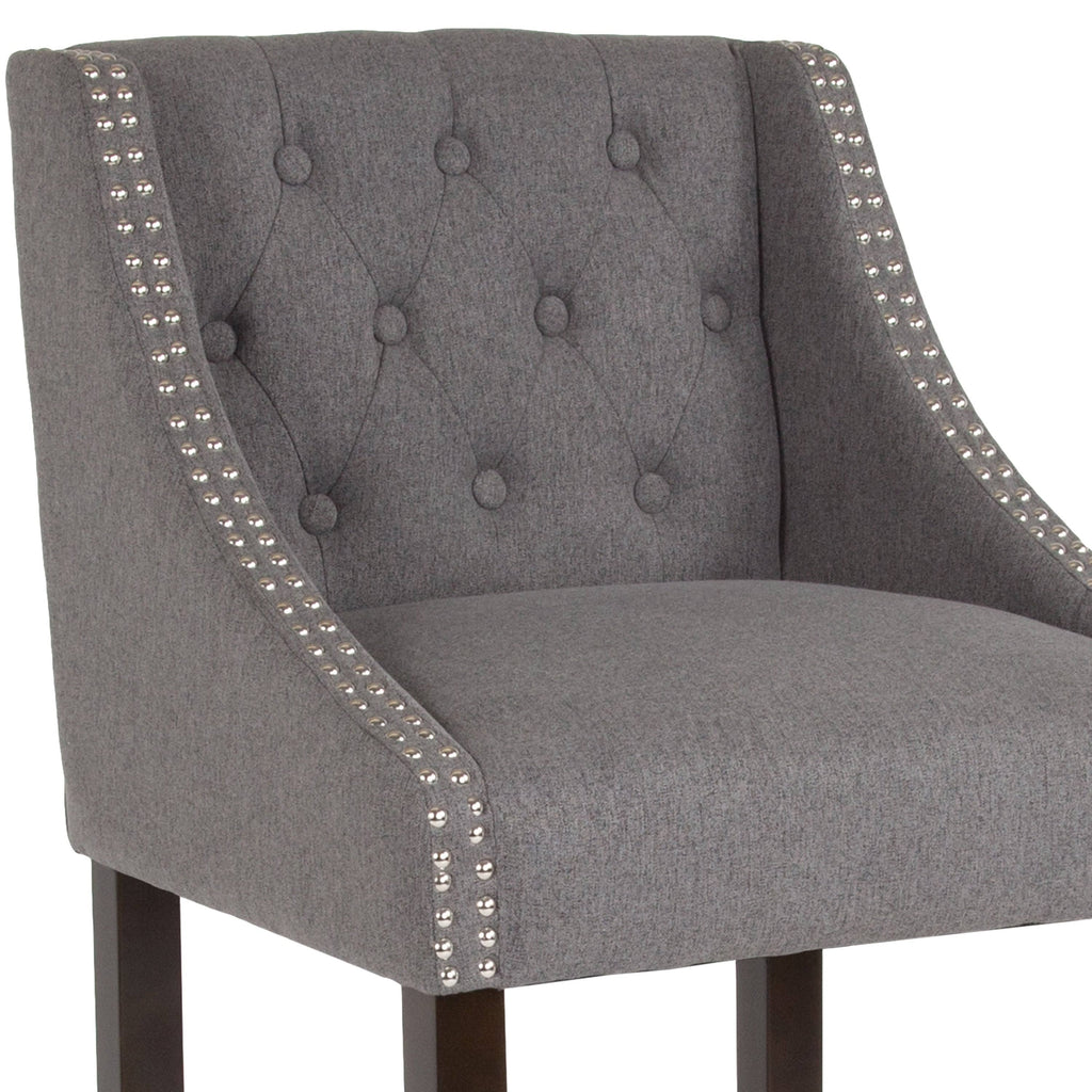 Brown Tufted Fabric Barstool A81301