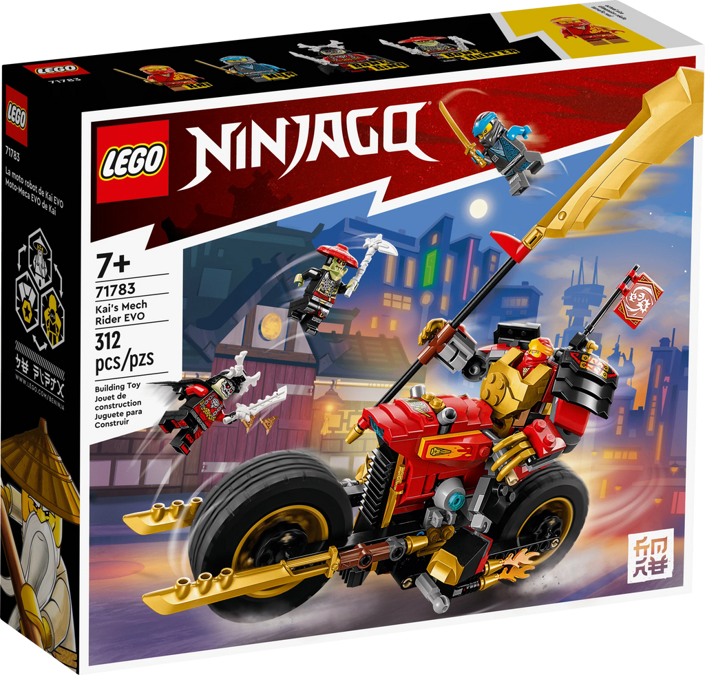 Upgradable Ninja Motorbike Toy Mech Action Figure and 2 Minifigures O446254