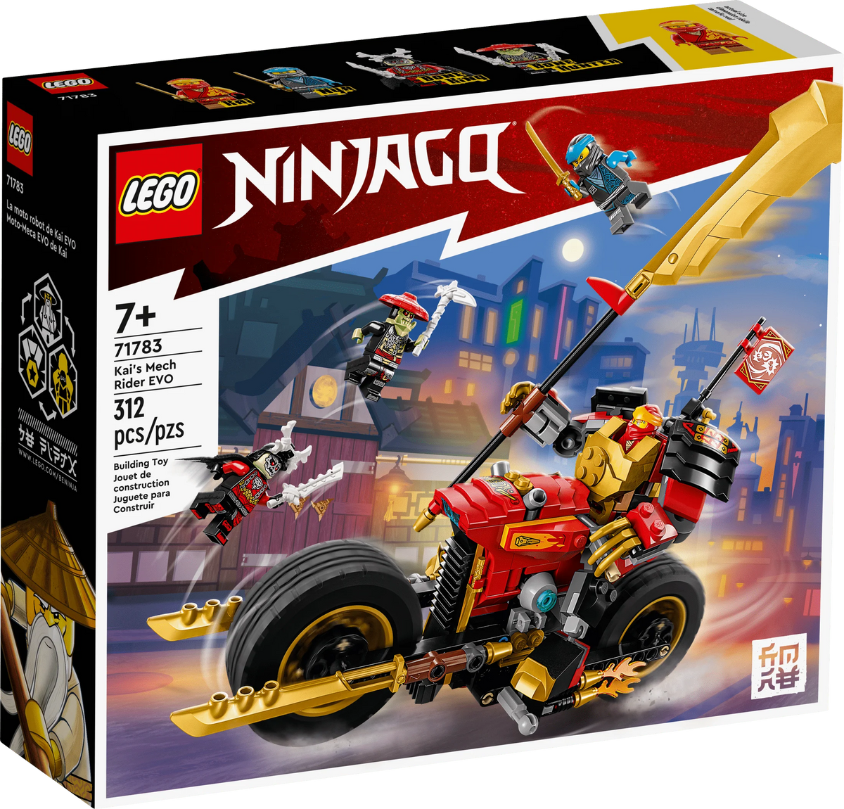 Upgradable Ninja Motorbike Toy Mech Action Figure and 2 Minifigures O446254