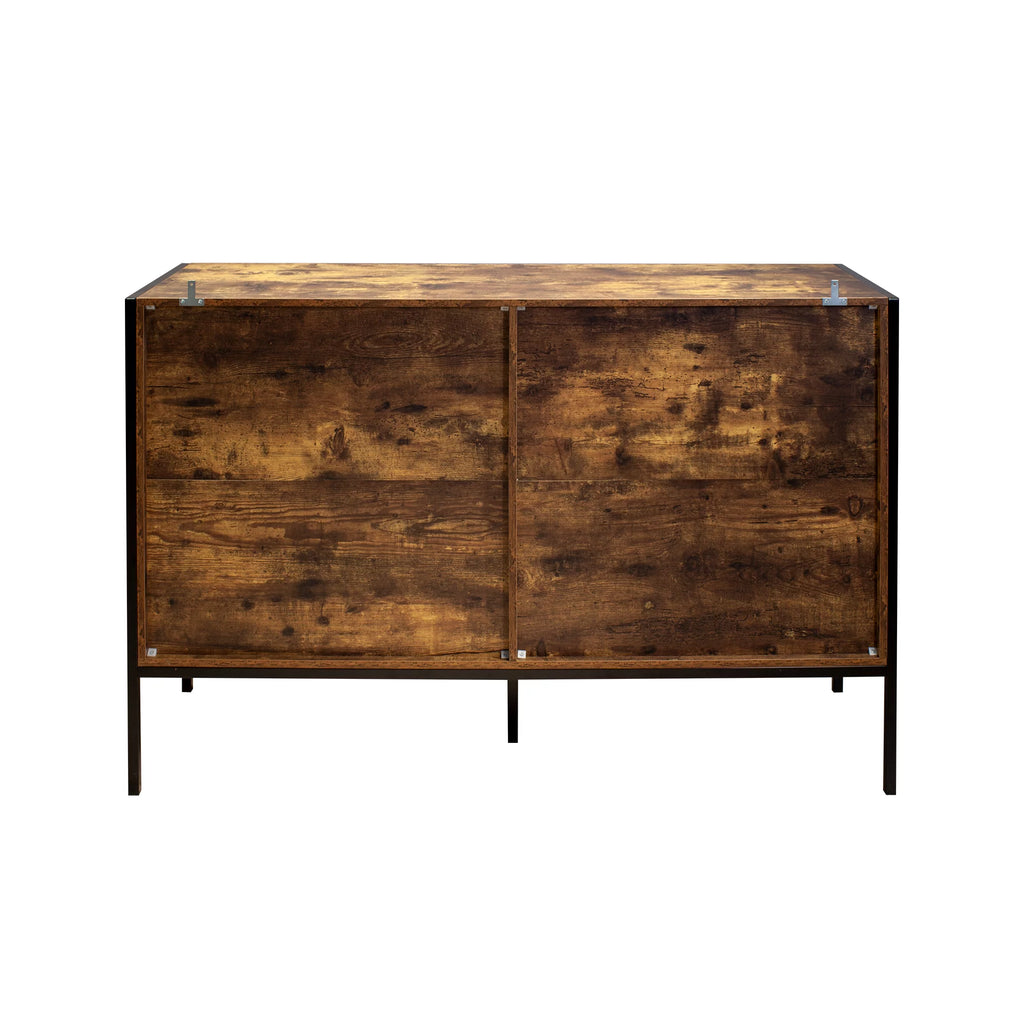 Rustic Brown 6 Drawer Wood Dresser Q407