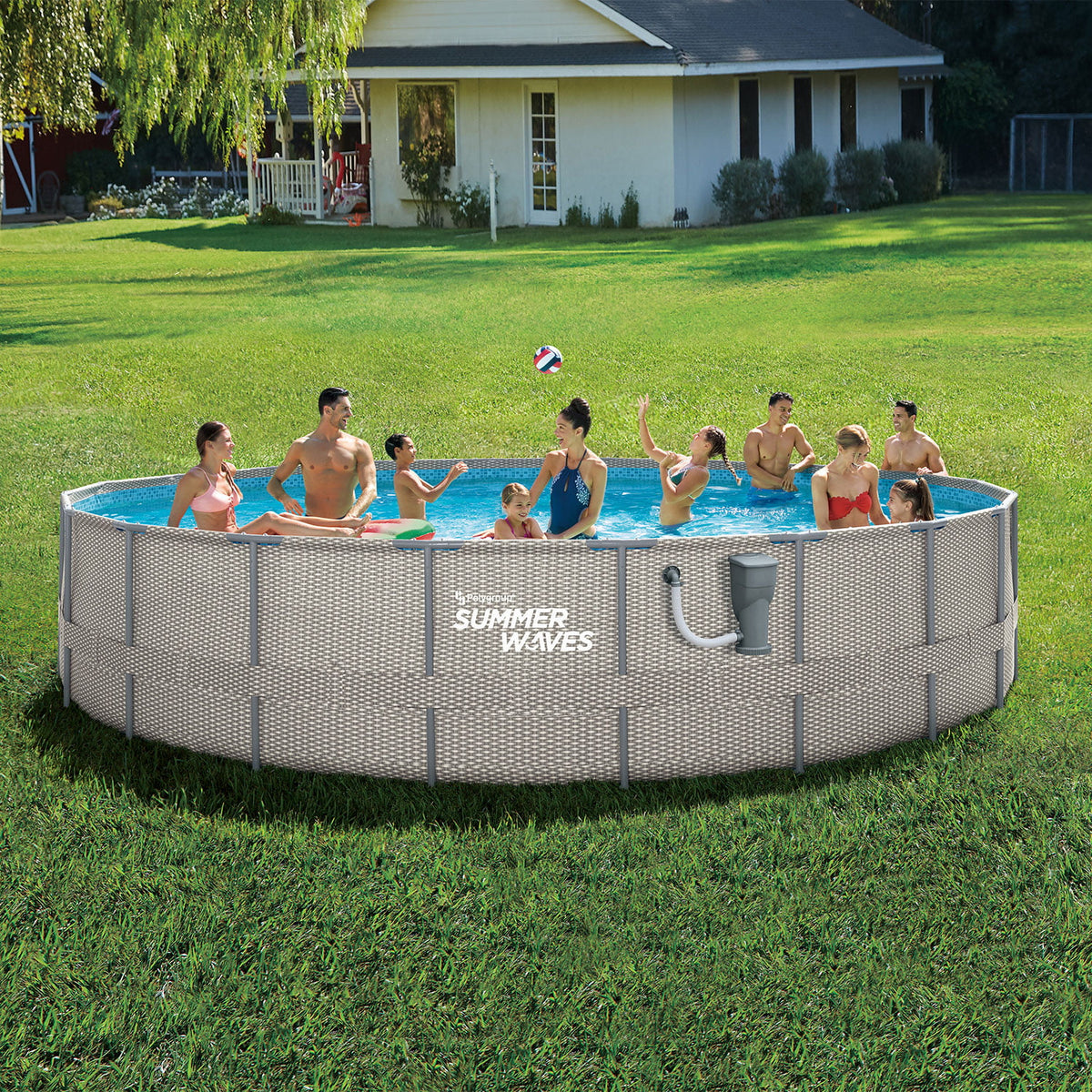 20 Ft x 48 In Above Ground Frame Swimming Pool Set with Pump O738