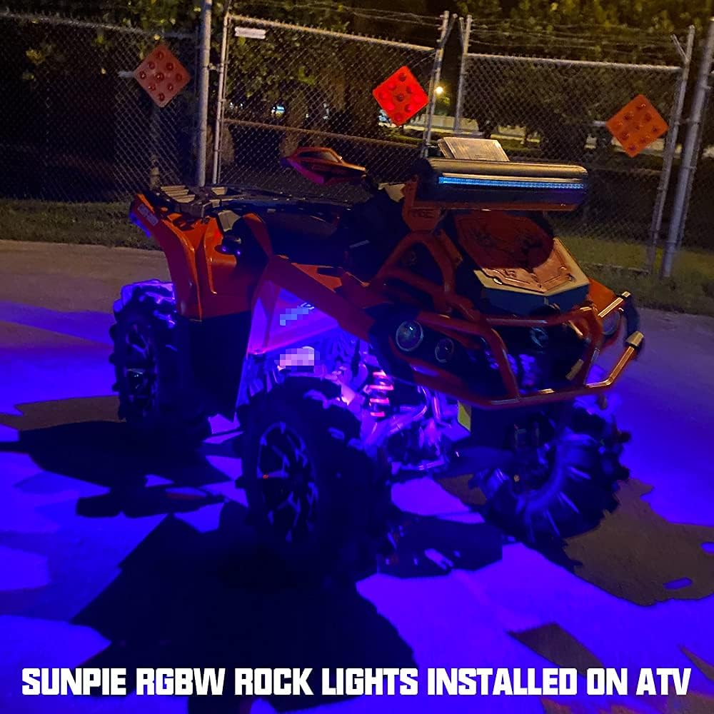 6 Pods RGBW LED Rock Lights with Remote Control Pack of 2 J21232