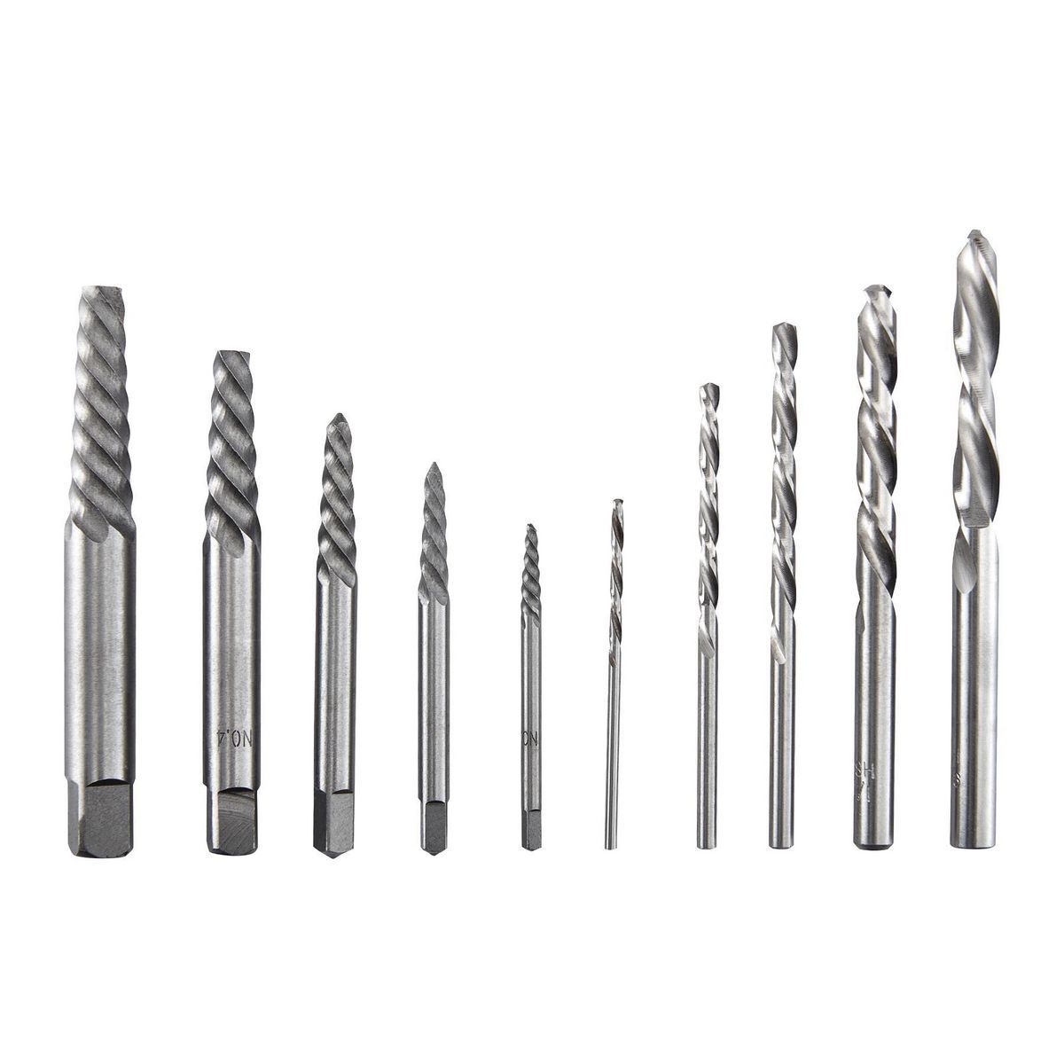 Screw Extractor and Left-Hand Drill Bit Combo Set, 10-Piece V97796