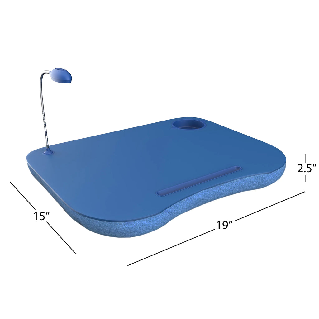 Laptop Lap Desk with Foam Cushion, LED Light, and Cup Holder Q607