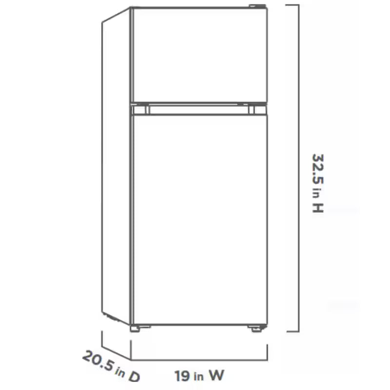 2 Door Mini Refrigerator in Black with Freezer H1631