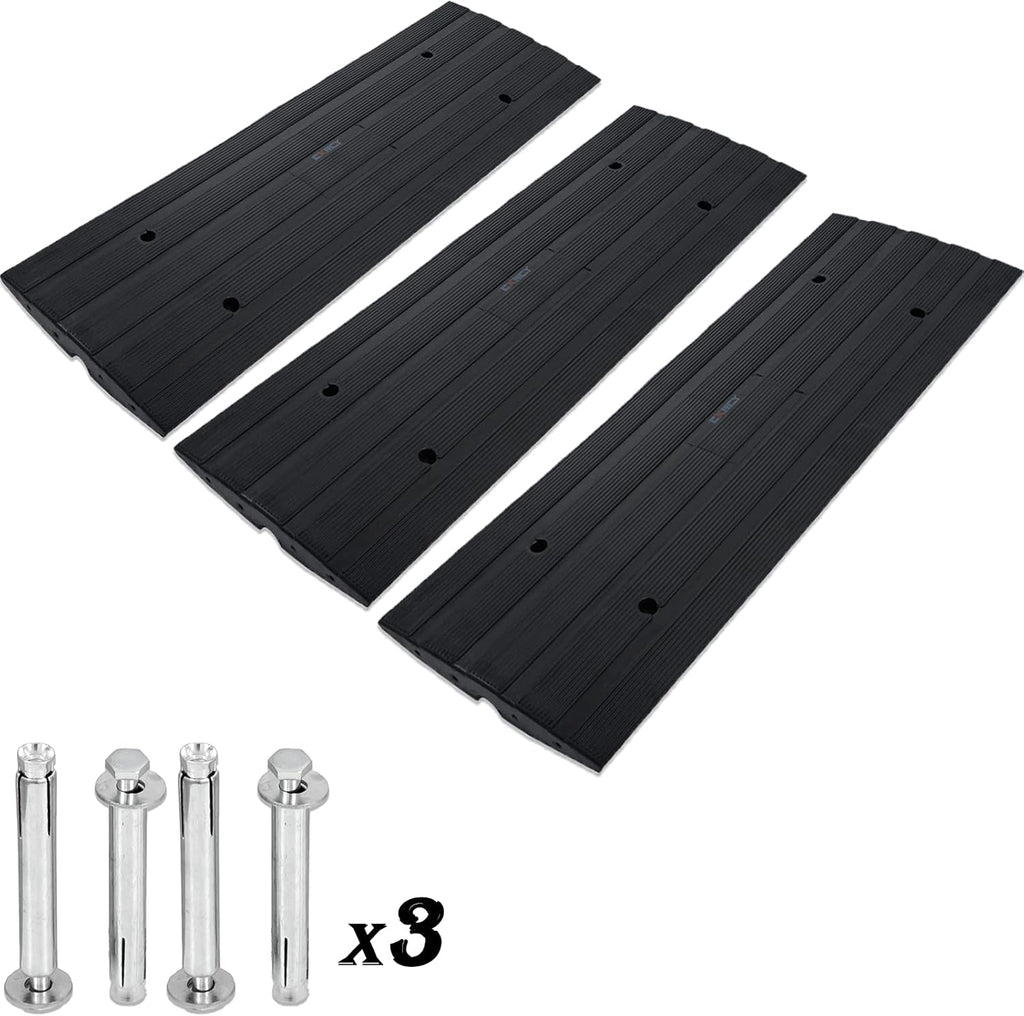 3PCS Rubber Heavy Duty Driveway Curb Ramps B96441