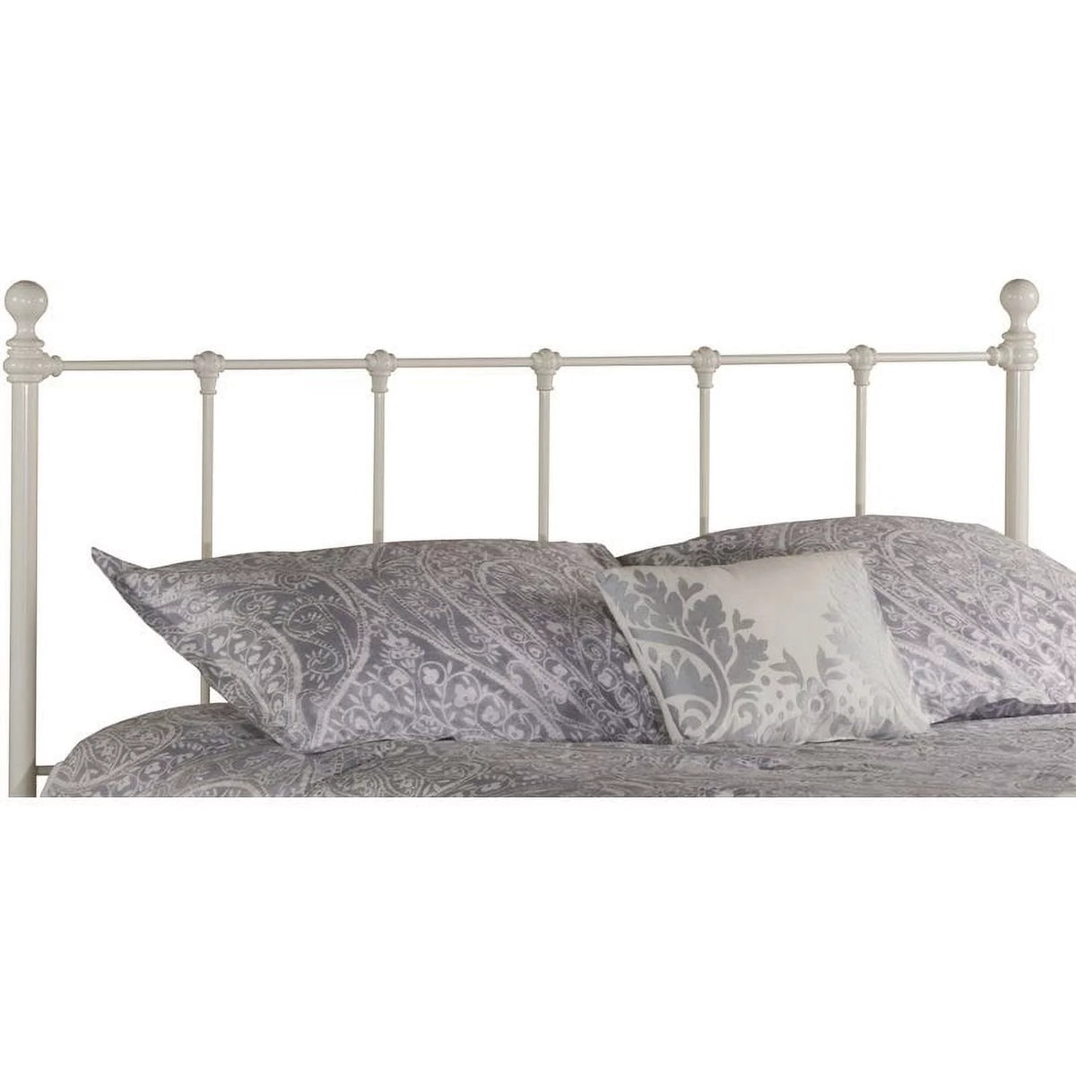 White Queen Metal Spindle Headboard X237