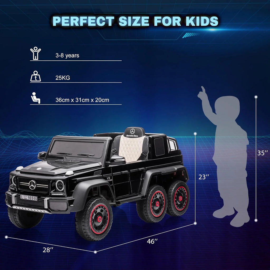 24V 6 Wheels Electric Ride on Kids Car with Remote Control Music&Lights Black H33801