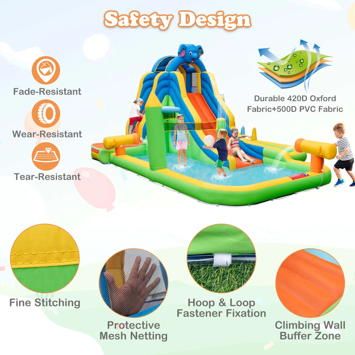 Inflatable Water Slide Splash Pool N9758