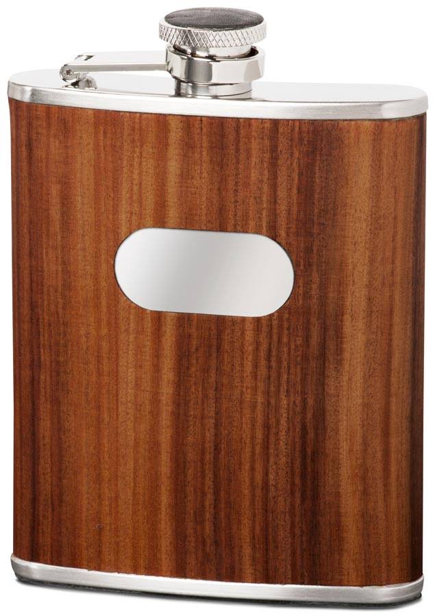 Rosewood Stainless Steel 6oz Hip Flask E30955