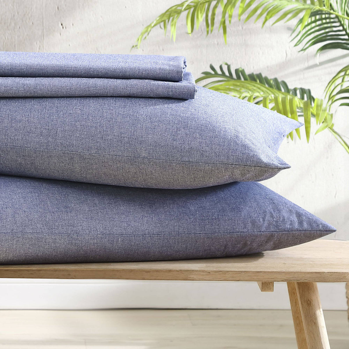 Recycled Fiber Heather Percale Cal King Sheet Set Y97355