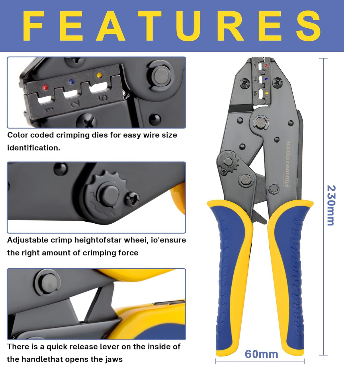 Crimping Tool for Heat Shrink Connectors with 280 PCS Marine Grade Connectors B238