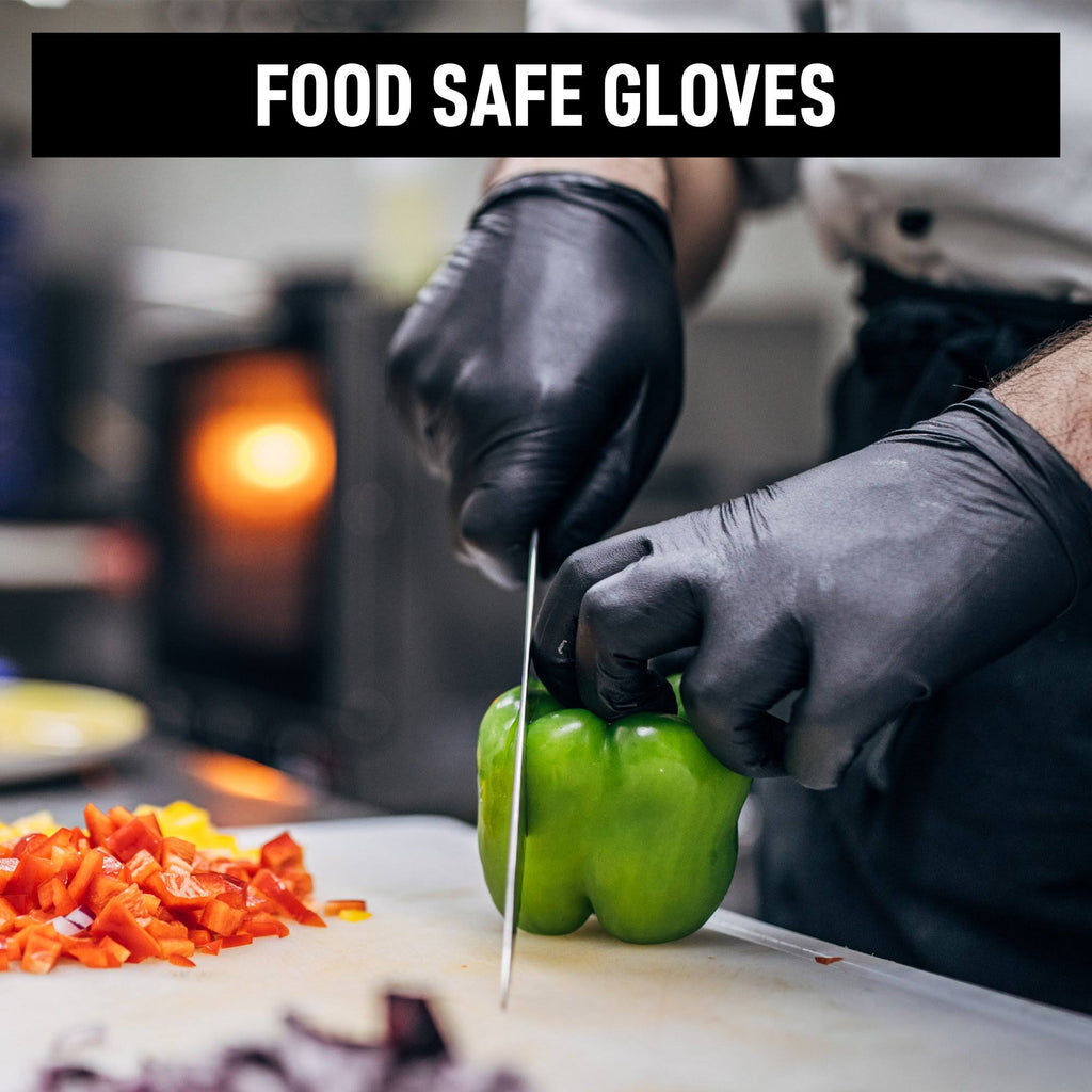 Black Large Nitrile Exam Gloves F382