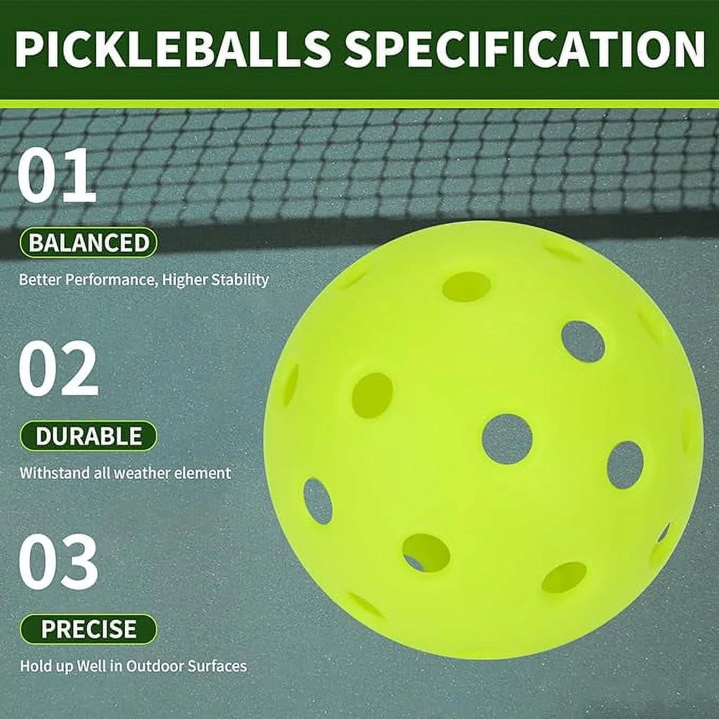 30PC Pickleballs 40 Holes Outdoor Indoor Green S62009