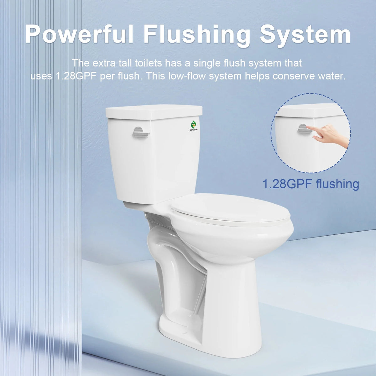 21 Inch Height Two Piece Elongated Toilet B6126