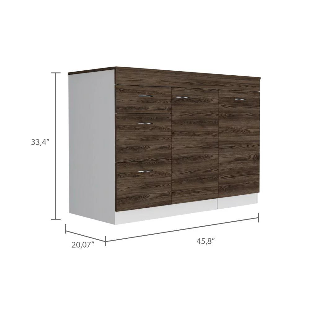 White and Dark Walnut Base Cabinet C46768