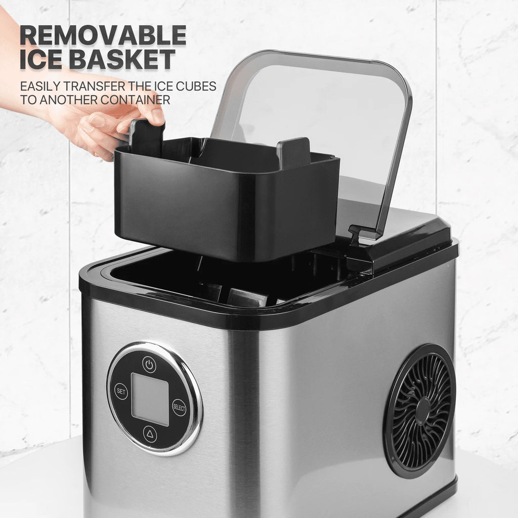 Countertop Portable Ice Maker Machine with Ice Scoop and Basket, Black E975550