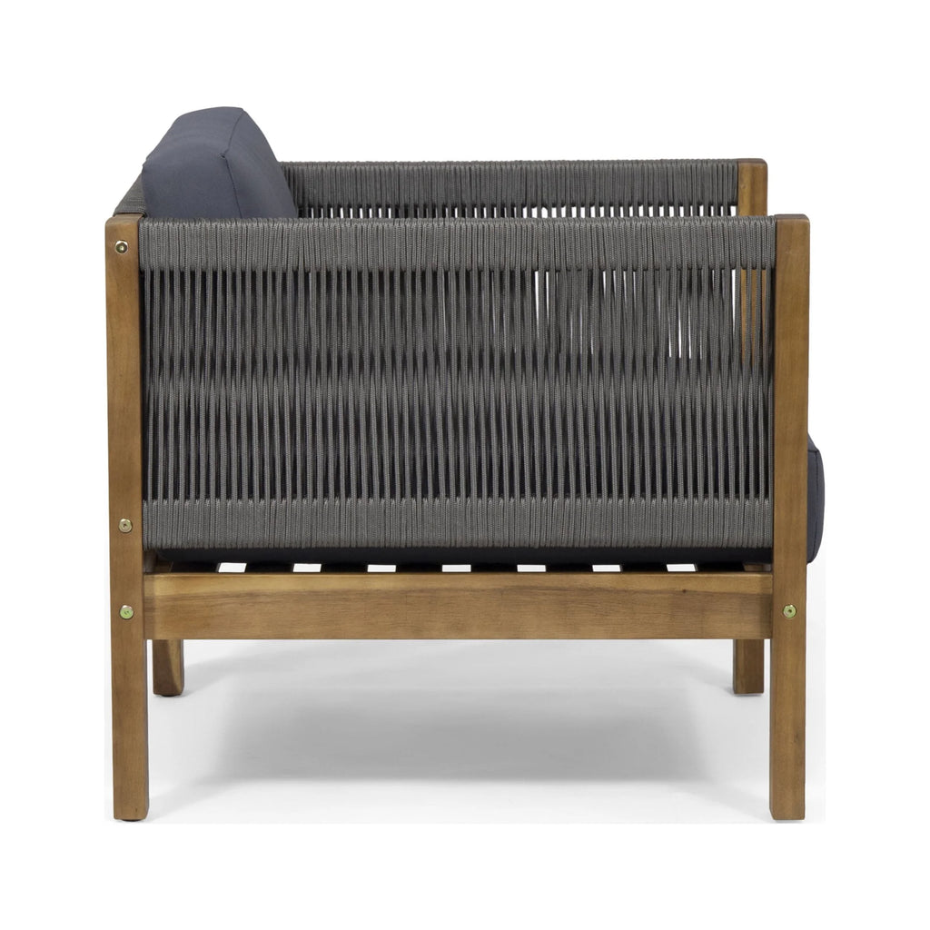Acacia Wood and Rope Outdoor Club Chair H63215