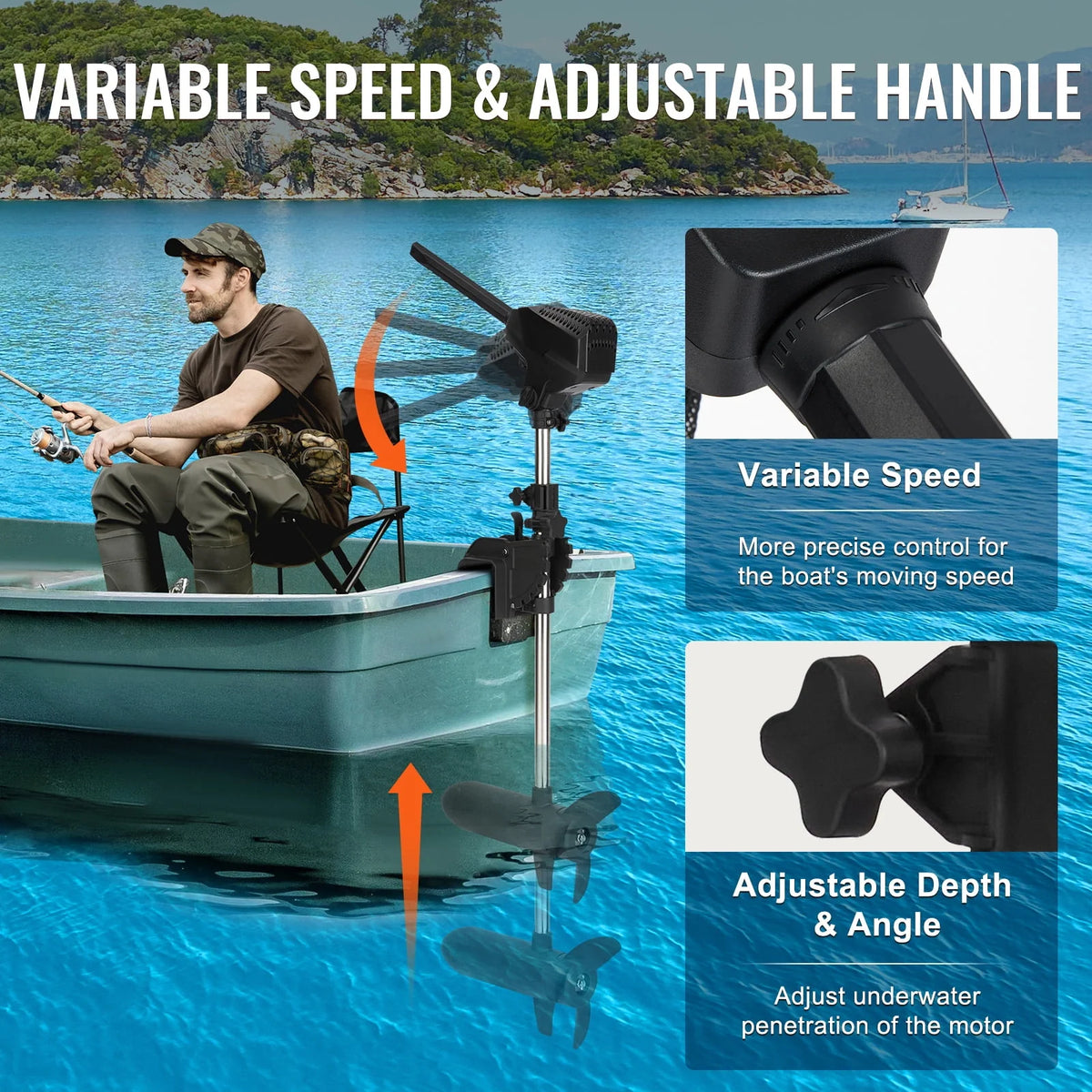 55lb Thrust 24V Electric Trolling Motor R4939