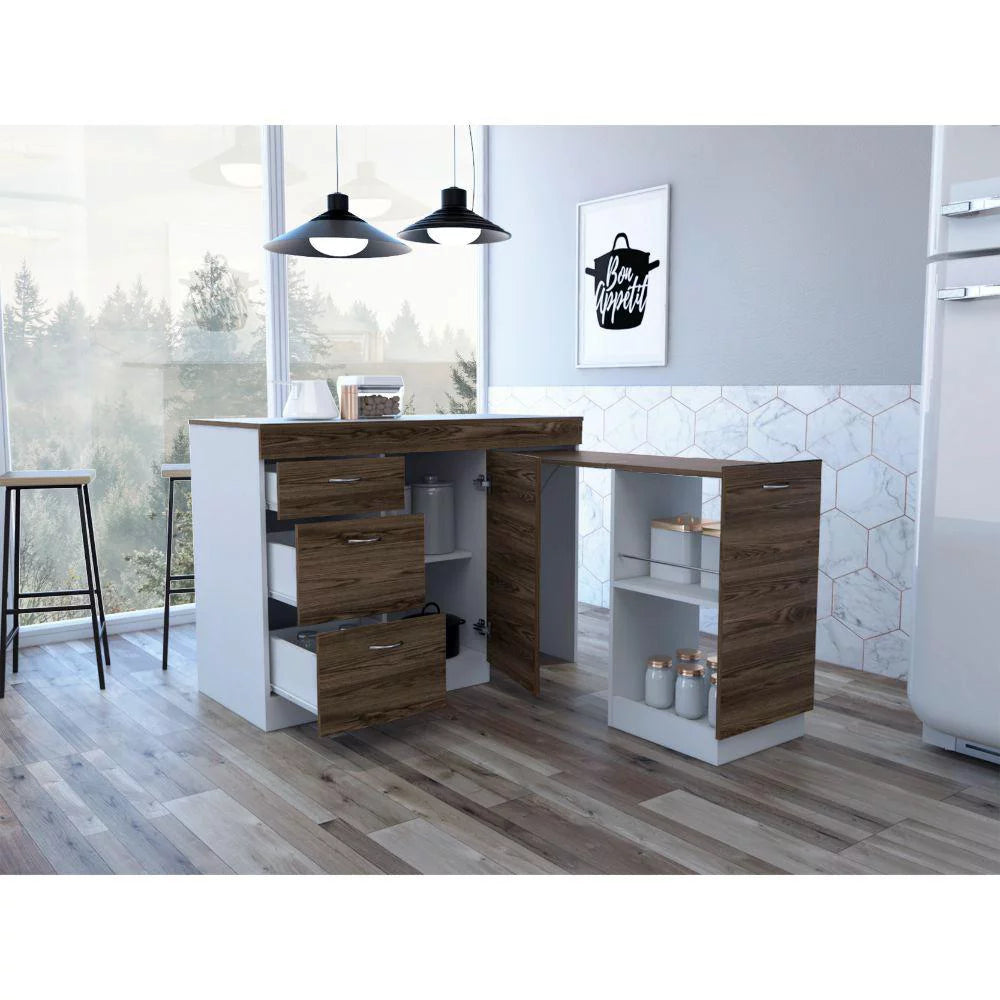 White and Dark Walnut Base Cabinet C46768
