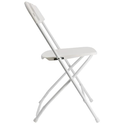 4 Piece White Plastic Folding Chairs V603803