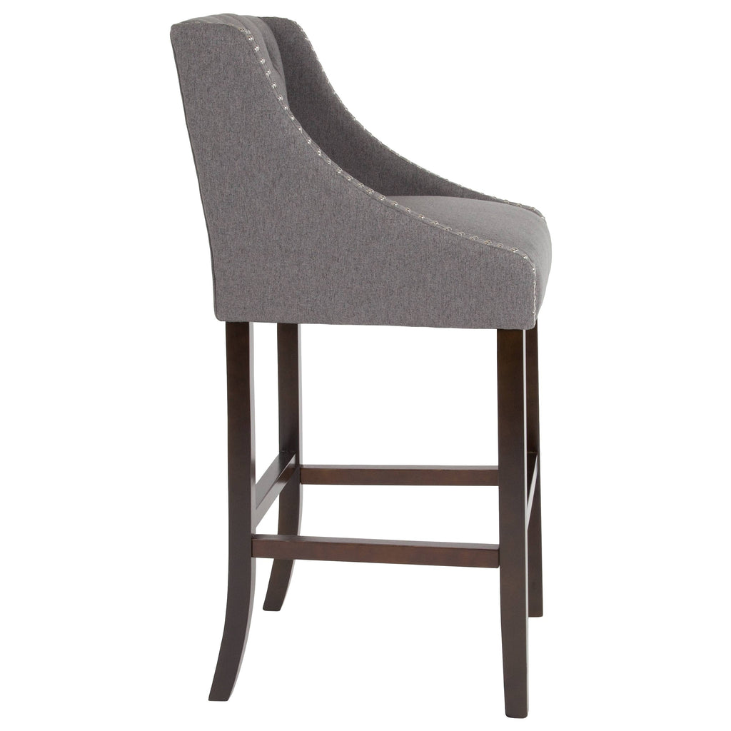 Brown Tufted Fabric Barstool A81301