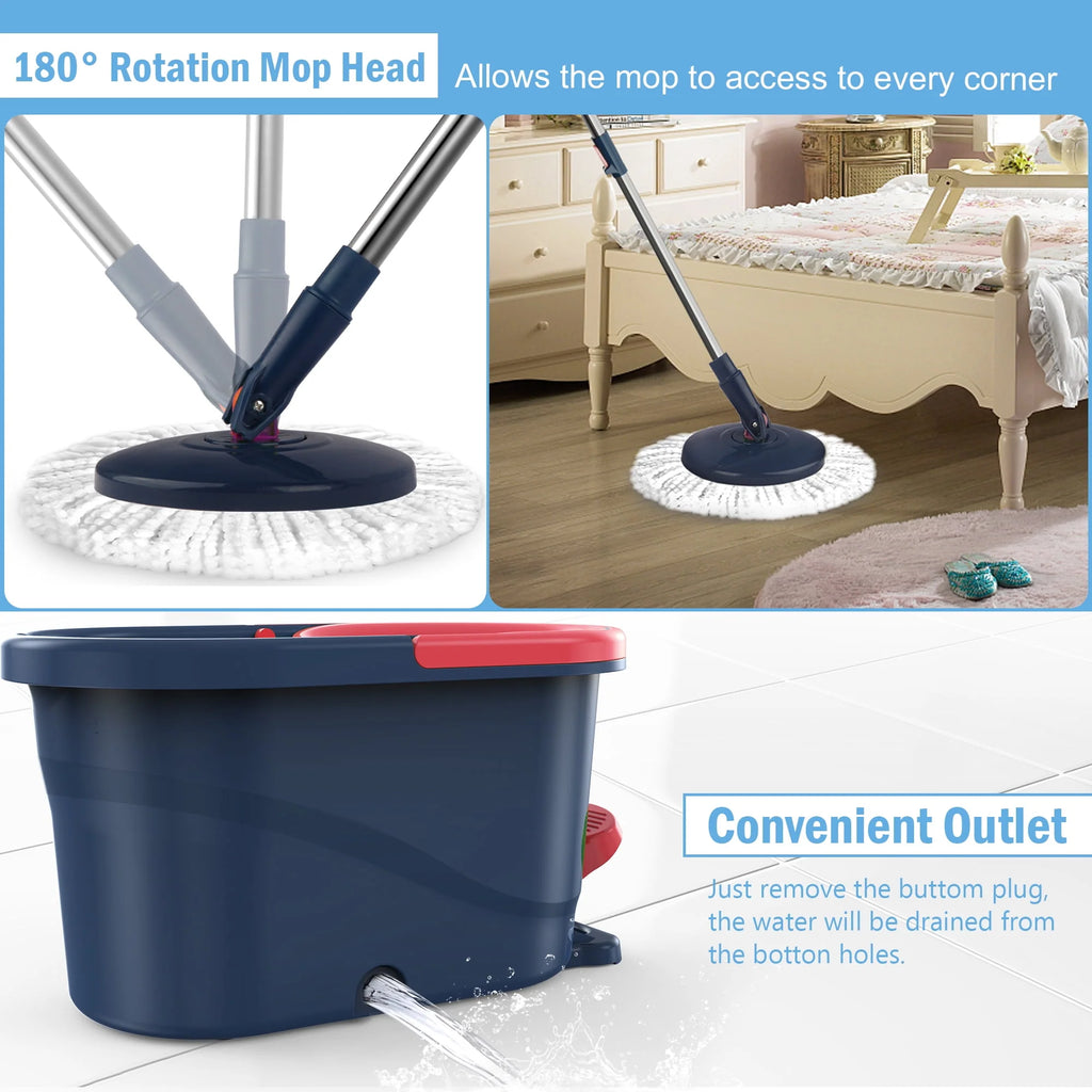 Green Spin Mop and Bucket with Wringer Set F496