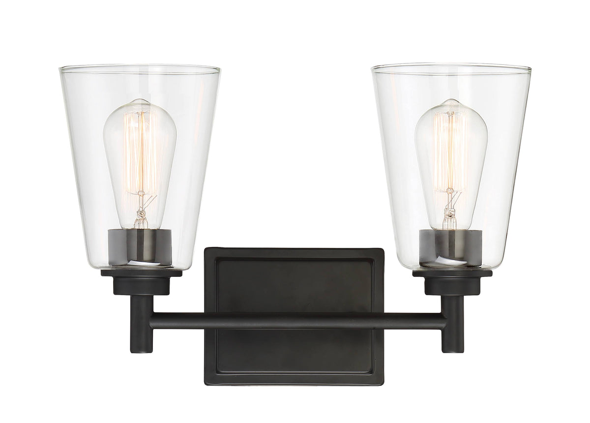 Two Light Bath Bar Matte Black H266