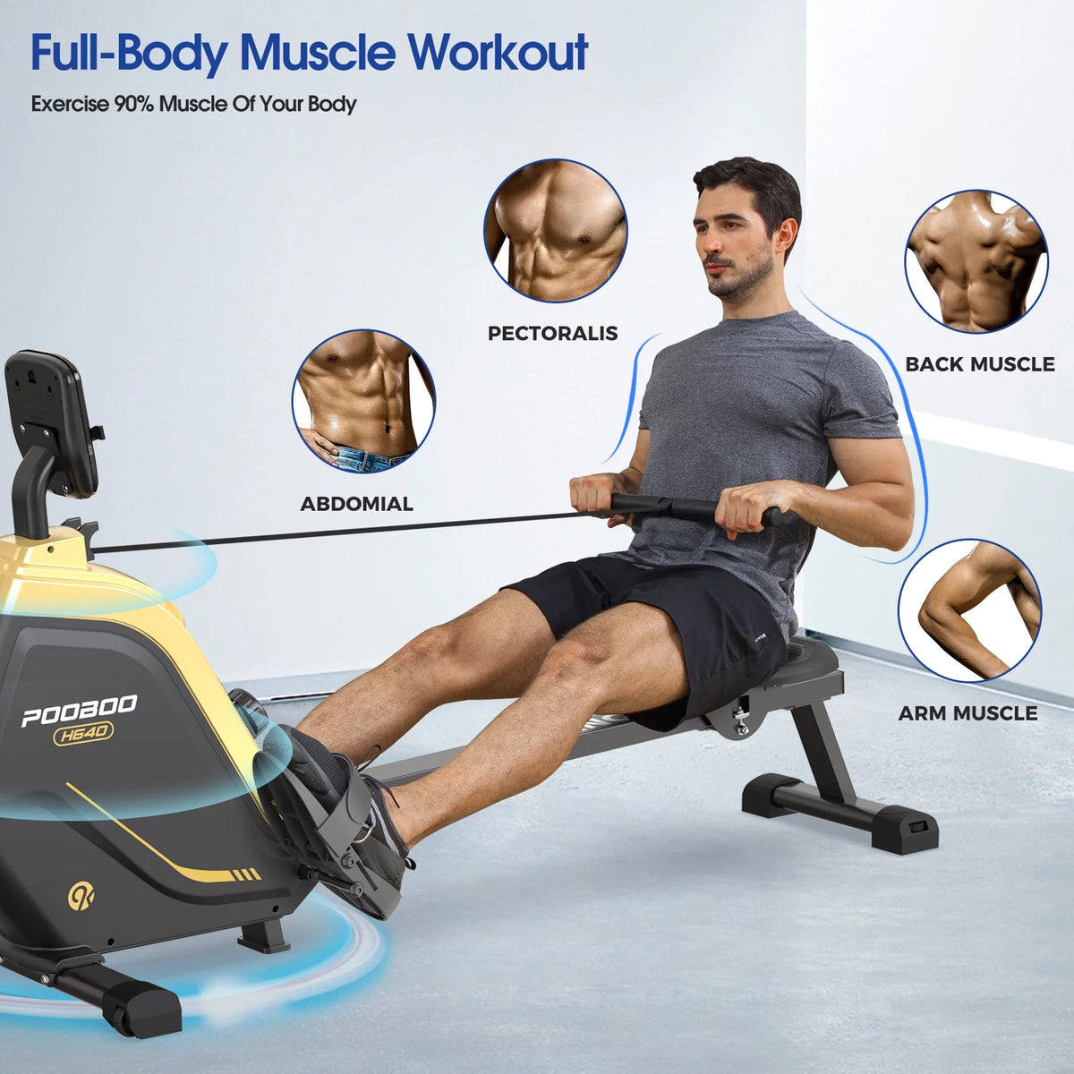 Rowing Machine with Digital Monitor and Electromagnetic Resistance K503346