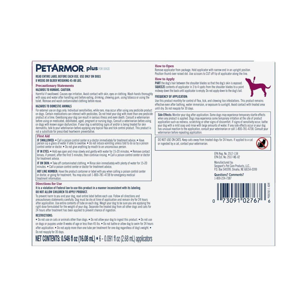 Flea and Tick Treatment for Large Dogs L630
