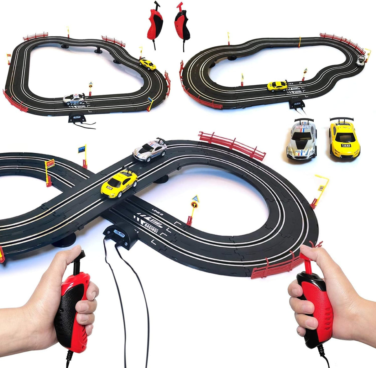 1:43 Scale Electric Racing Track Set with 2 Controllers C20482