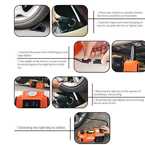 12V DC Electric Hydraulic Floor Jack and Tire Inflator Pump M195