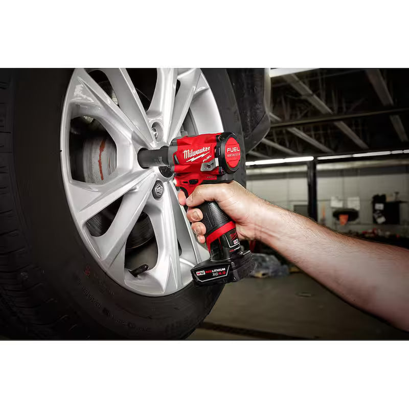 12V Cordless Brushless 1/2 in. Impact Wrench Kit with 1/2 in. Drive SAE Deep Socket Set (12-Piece) J191951