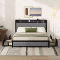 Queen LED Bed Frame with 4 Drawers T615808