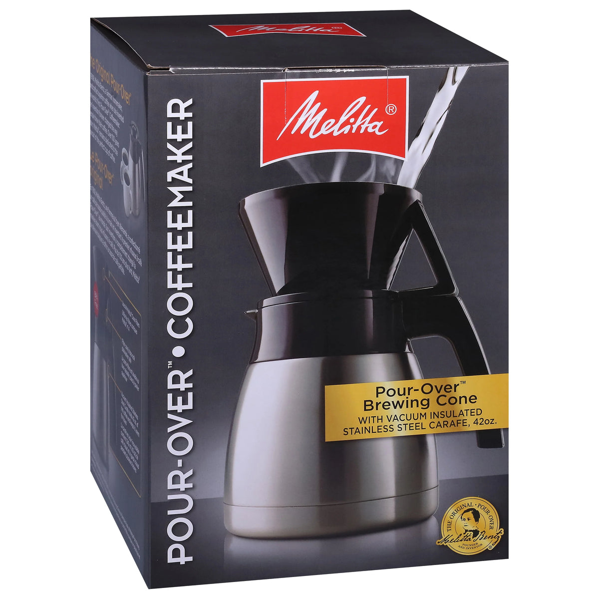 Pour-Over Coffee Brewer & Stainless Steel Carafe Set with Coffee Filters R4579