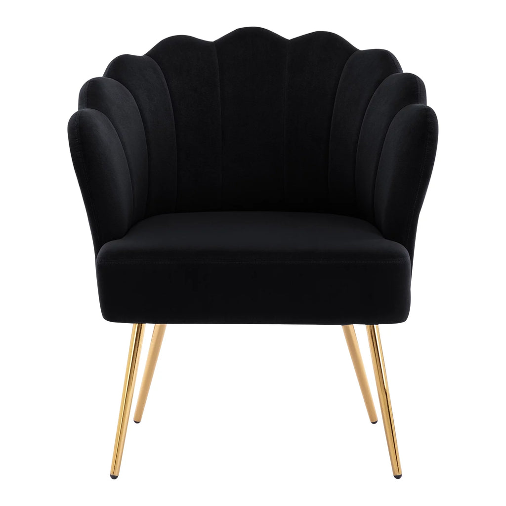 Velvet Accent Chair with Gold Metal Legs J7636