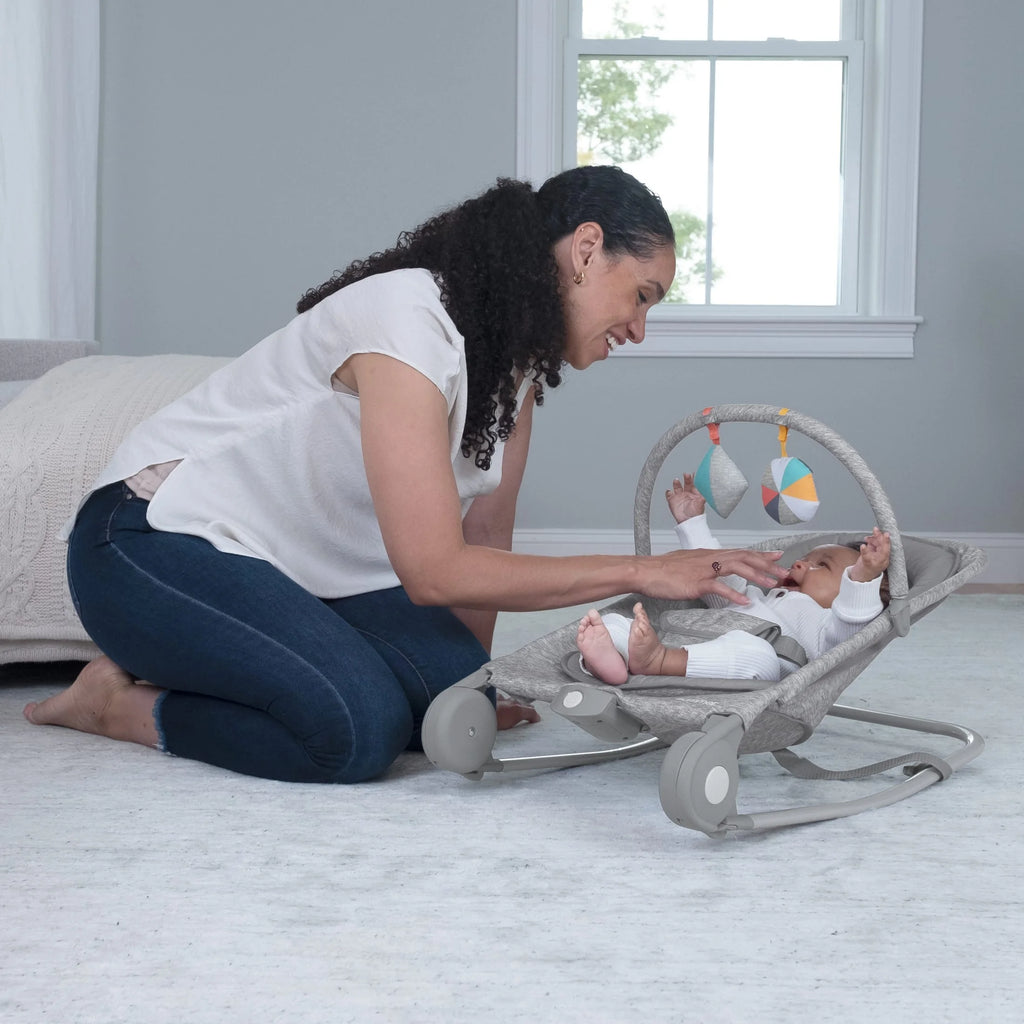 2-in-1 Baby Bouncer & Rocker, Light Gray Tweed T775430