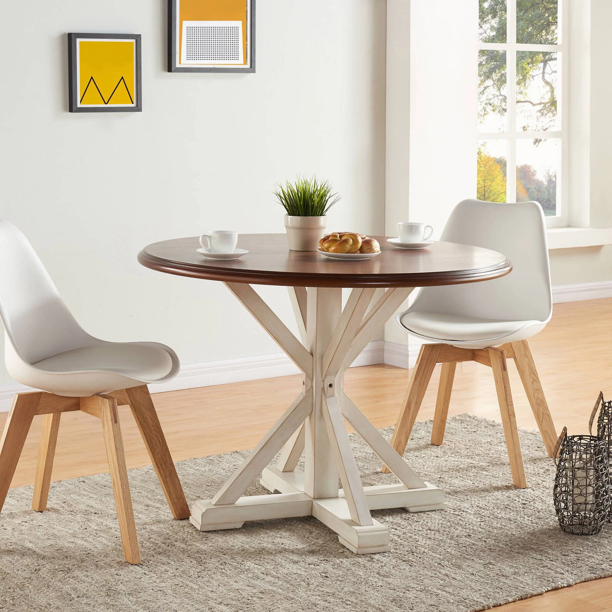 Antique White Farmhouse Dining Table X2384