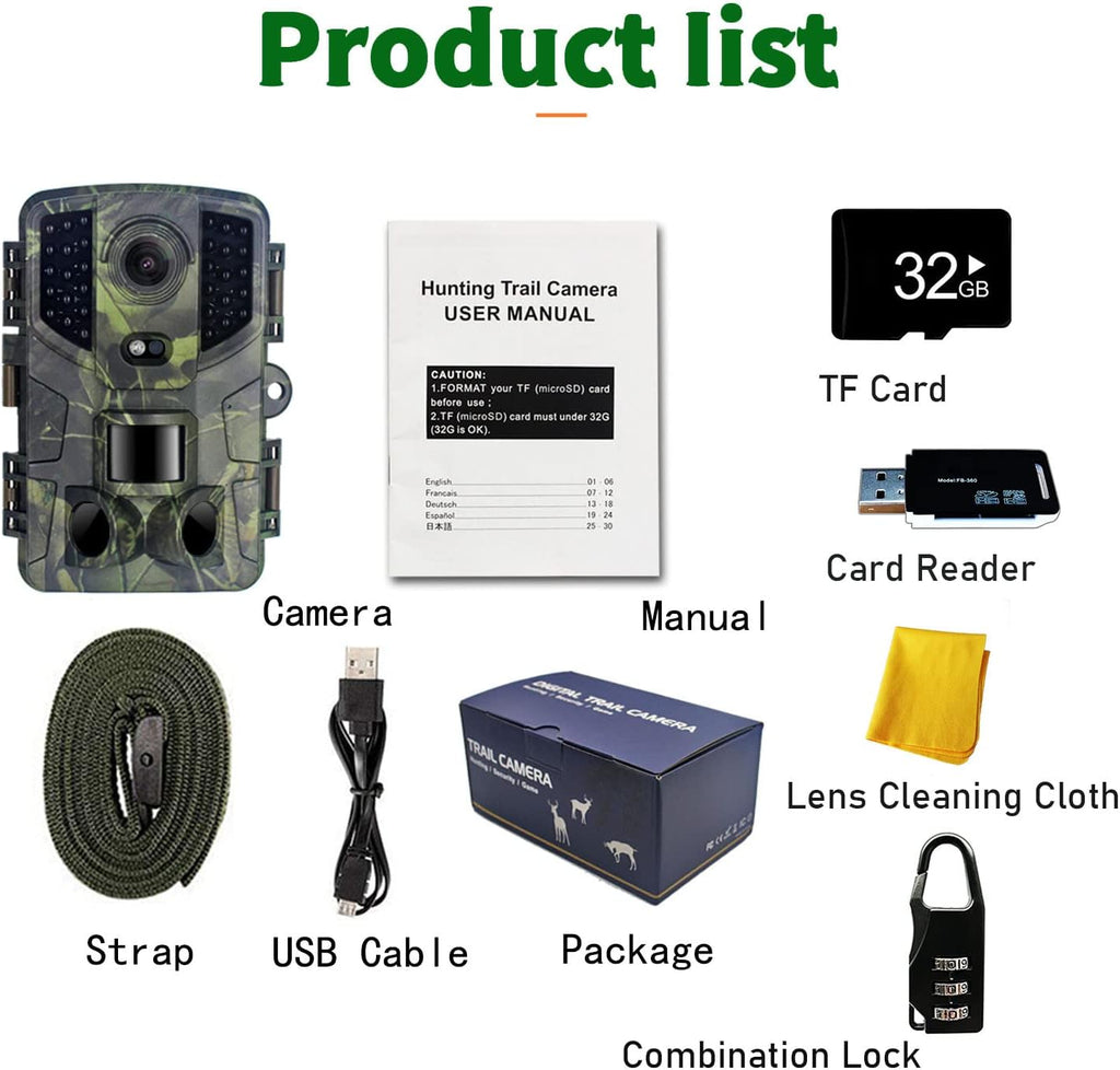 20MP Trail Camera with Night Vision J2687