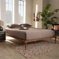 Walnut Brown Wood Queen Size Platform Bed Frame R662807