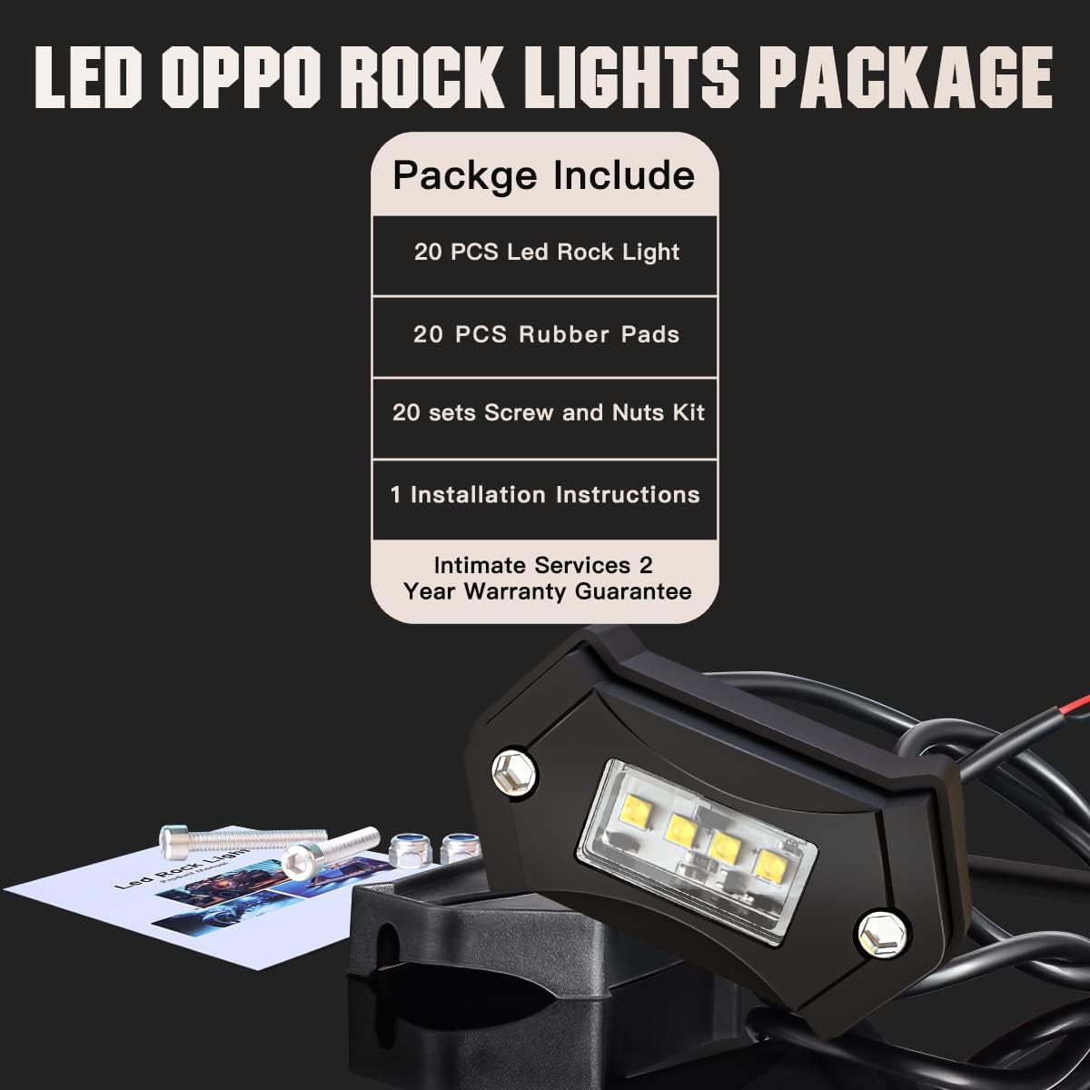 White 12PCS LED Rock Lights D63976