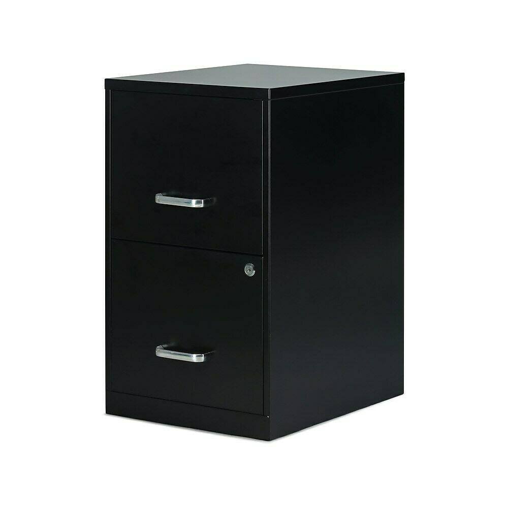 Black 2 Drawer Metal Vertical Filing Cabinet I65557