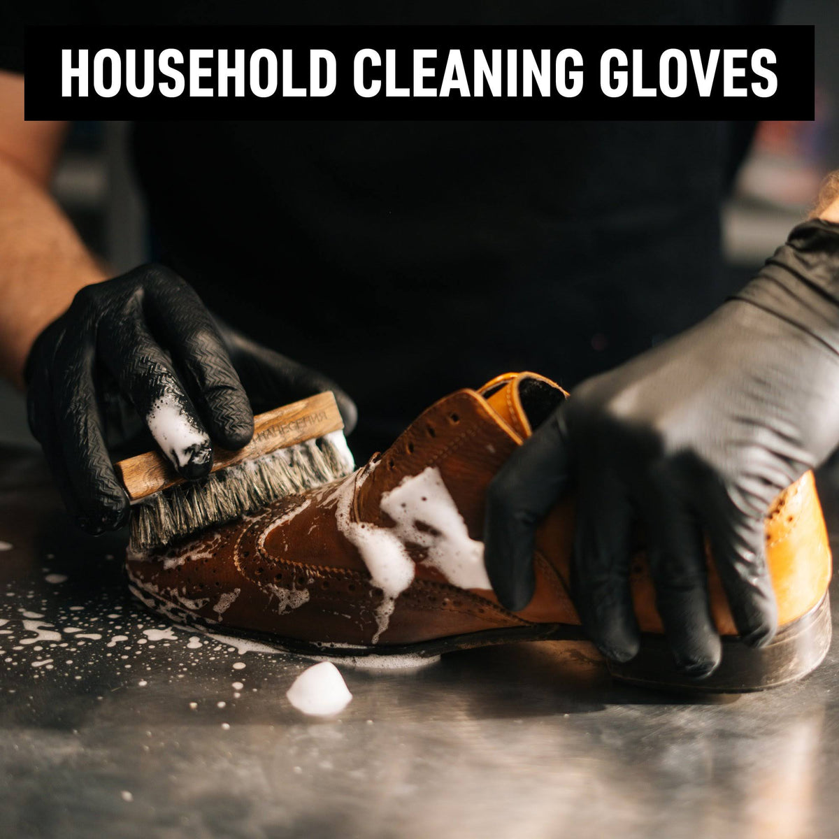 Black Large Nitrile Exam Gloves F382