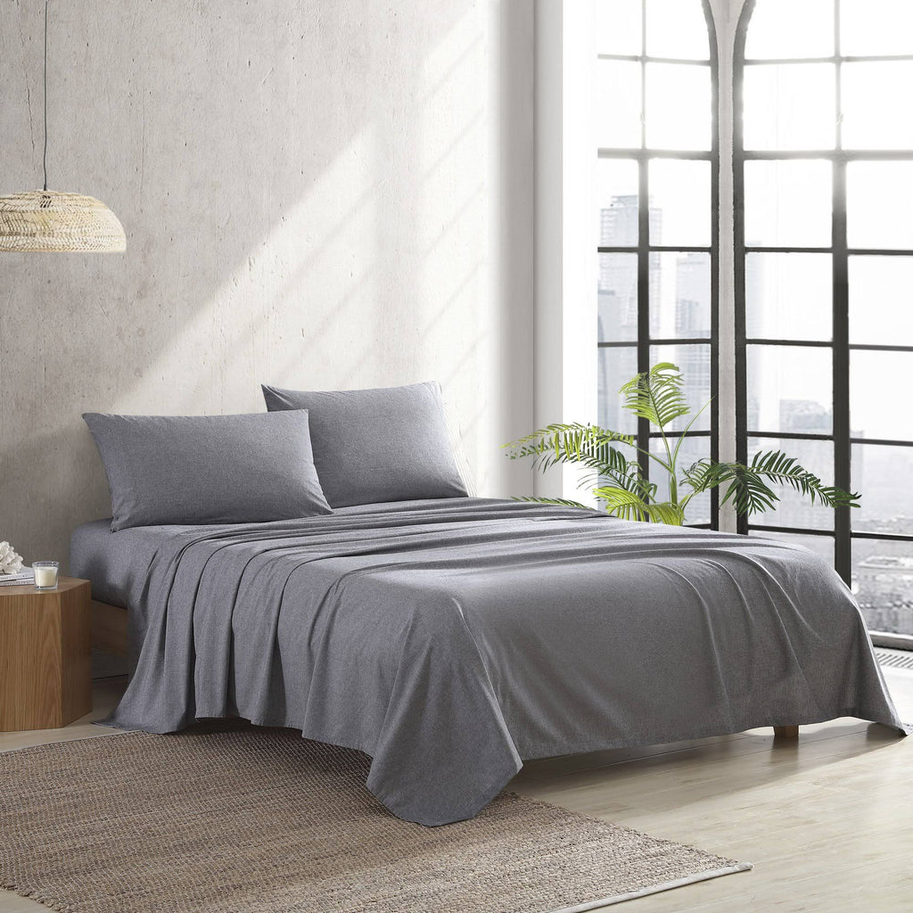 Recycled Fiber Heather Percale Cal King Sheet Set Y97355